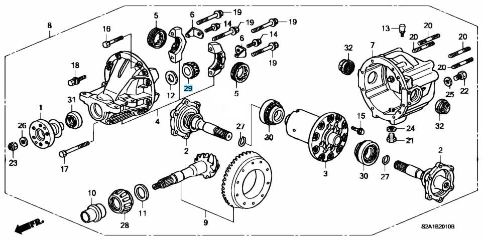HONDA S2000 AP1 AP2 00-09 Genuine Rear Differential Pinion Bearing F20C F22C OEM