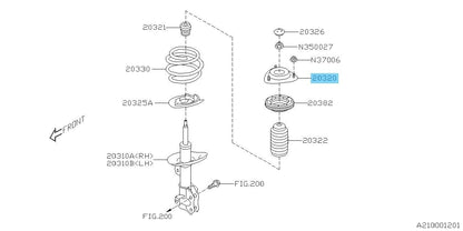 SUBARU CROSSTREK GT# 2018-2021 Genuine Front Strut Mount 20320FL000 OEM