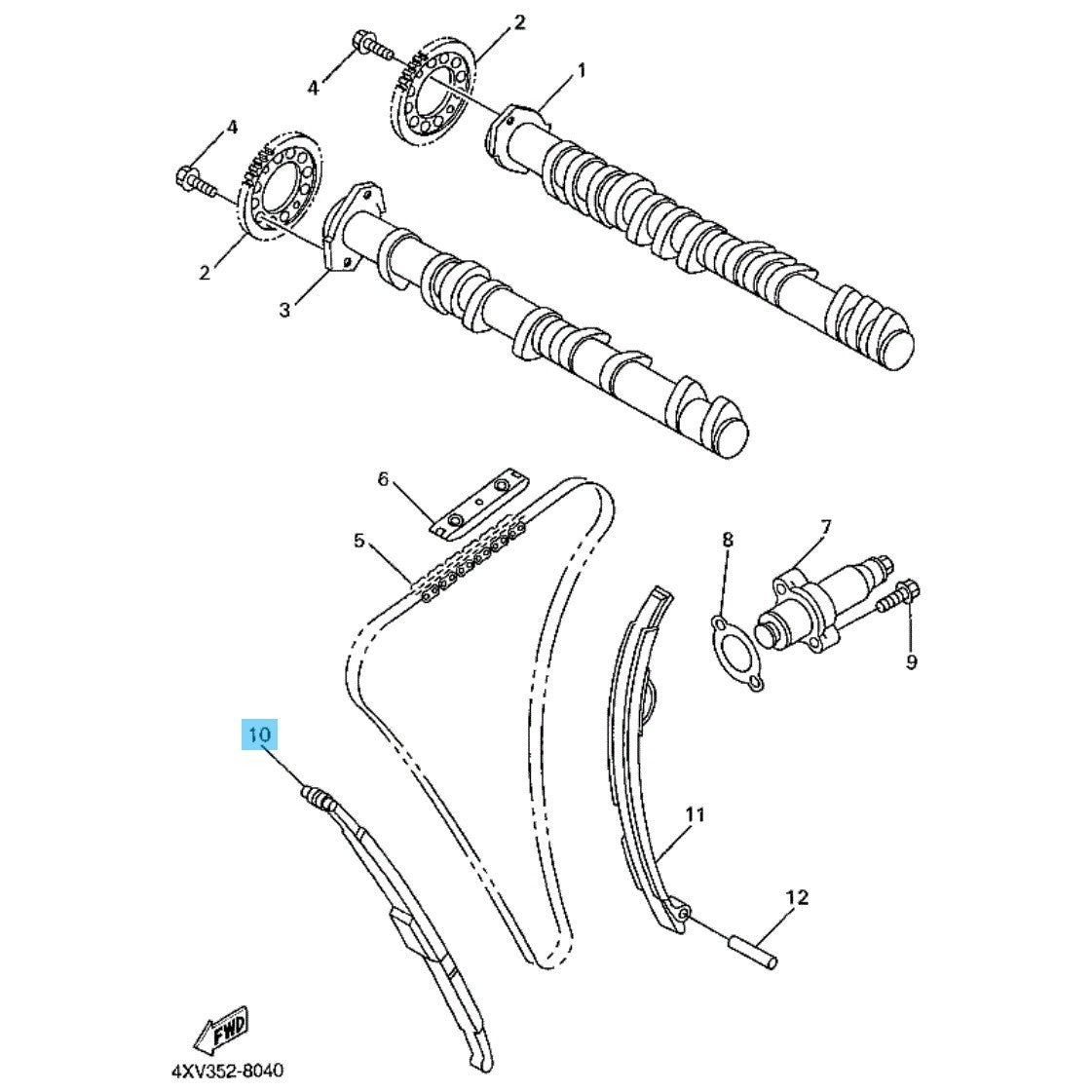 YAMAHA YZF-R1 '98-03 FZ1 '01-05 Genuine Chain Damper No.1 4XV-12251-00-00 OEM