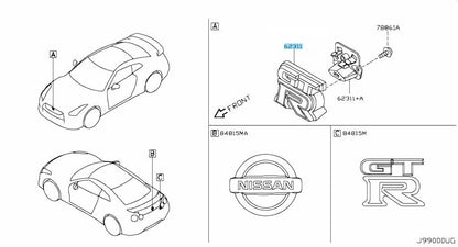 NISSAN GT-R GTR R35 2009-2023 Genuine Front "GT-R" Emblem Badge 62892-JF60A OEM