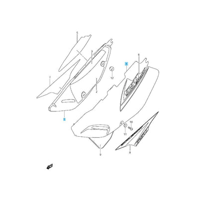SUZUKI DR650SE '00-01 '08-09 2011 2017 2019 '22-23 Genuine Frame Cover R & L Set