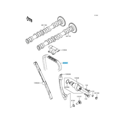 KAWASAKI NINJA ZX-6R ZX600F '95-02 Genuine Cam Chain(92RH2015) 92057-1397 OEM