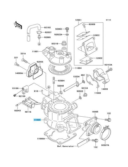KAWASAKI KX100 2006-2009 2011-2013 Genuine Engine Cylinder 11005-0053 OEM