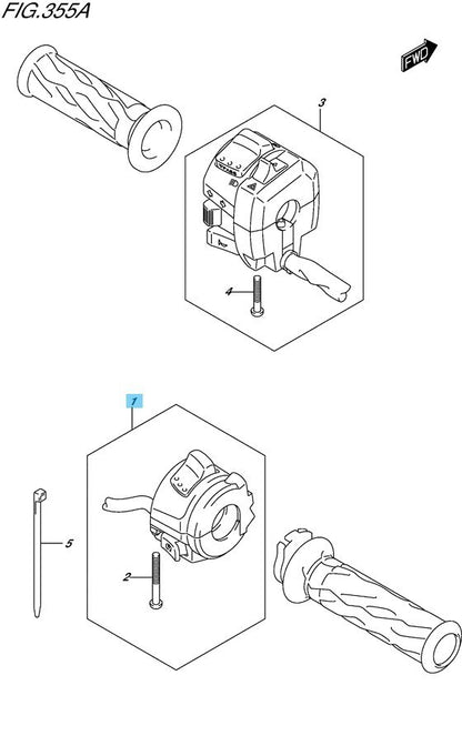 SUZUKI V-STROM DL650 (ABS) 2012-2015 Genuine Handle Switch Assy RH 37200-11J00