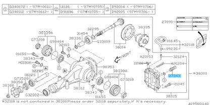 SUBARU IMPREZA WRX Genuine Rear Differential Sensor Temperature 27043AA020 OEM