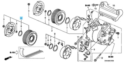 HONDA CR-V RE3 RE4 07-11 Genuine A/C Compressor Clutch Set 38900-RZA-014 OEM