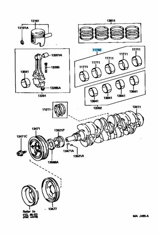 TOYOTA LEXUS Genuine 1JZ-GE 1JZ-GTE 2JZ-GE 2JZ-GTE Crankshaft Bearing Set OEM