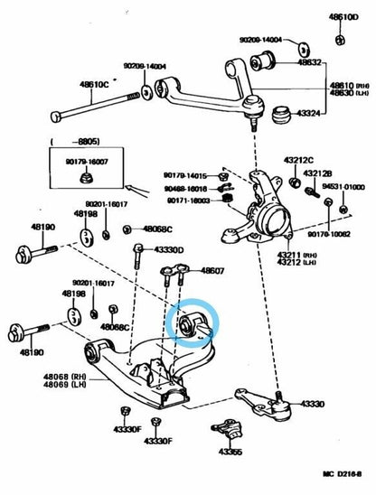 TOYOTA SUPRA A70 1988-1993 Genuine Front Lower Arm Bush No.2 48655-14030 OEM