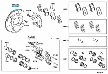 TOYOTA TUNDRA UCK3# 05-06 Genuine Cover Disc Brake Dust Front LH 47704-34031 OEM