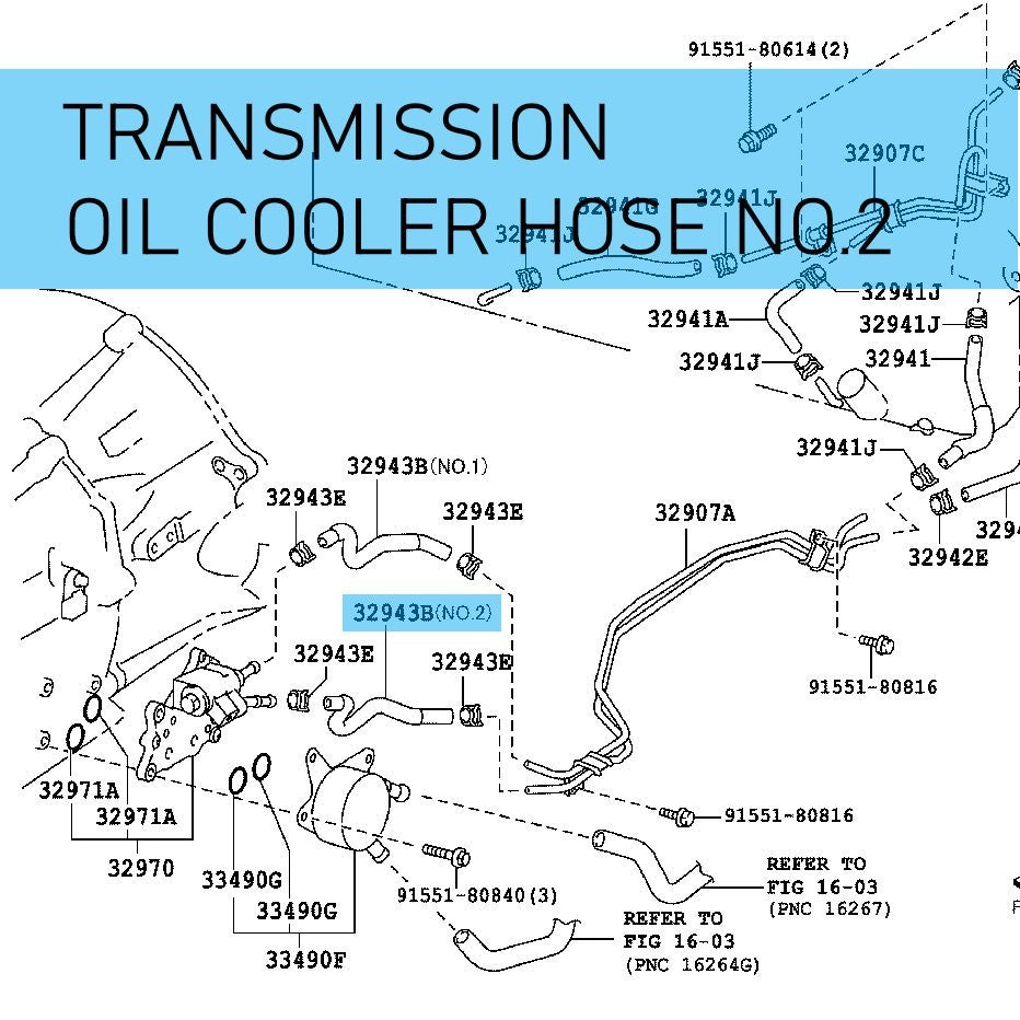 TOYOTA LAND CRUISER URJ200 '08-15 Genuine Transmission Oil Cooler Hose NO.2 OEM