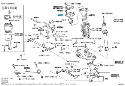 LEXUS LS400 UCF20 '98-00 Genuine Rear Suspension Support Assy RH & LH Set OEM