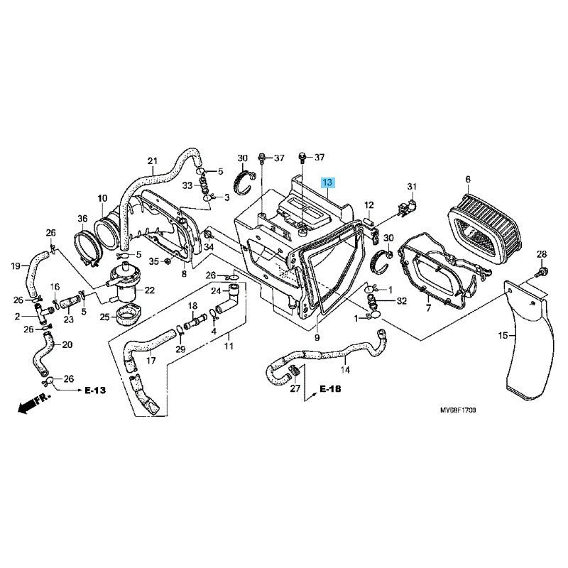 HONDA XR650L 1993-2009 2012-2025 Genuine Air Cleaner Housing & Seal Set OEM