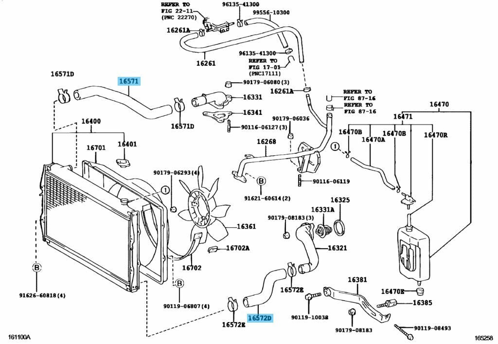 TOYOTA 4RUNNER VZN180 VZN185 96-02 Genuine Radiator Upper & Lower Hose Set OEM