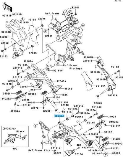 KAWASAKI EX650 NINJA 650 2012-2016 Genuine Step Stay RH 35063-0872-18R OEM