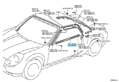 TOYOTA MR2 Spyder ZZW30 00-05 Genuine Front Door Belt Moulding LH 75712-17032