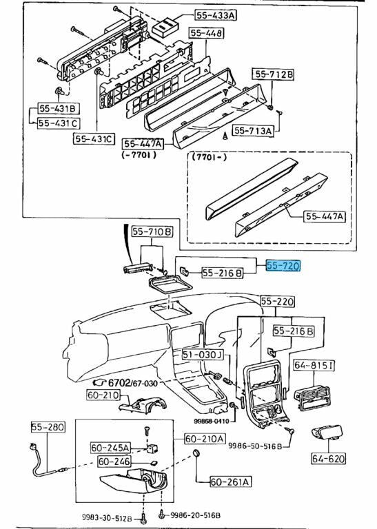 MAZDA SAVANNA RX-7 FC3# 89-91 Genuine Dashboard Clock Bezel F055-55-71XB07 OEM