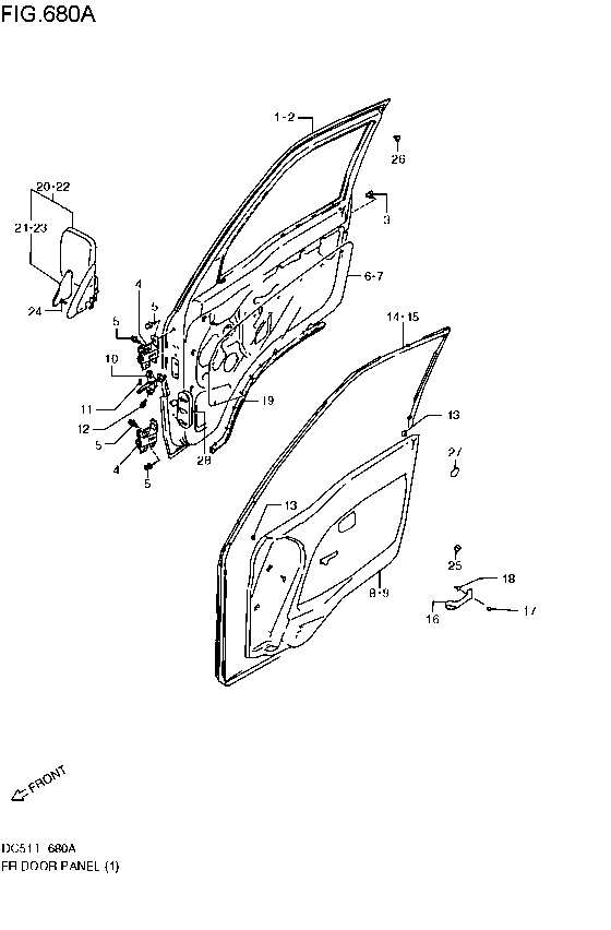 DAITO PRESS SUZUKI CARRY TRUCK DC51T 91-98 Side Door Mirror Assy Left DI-631