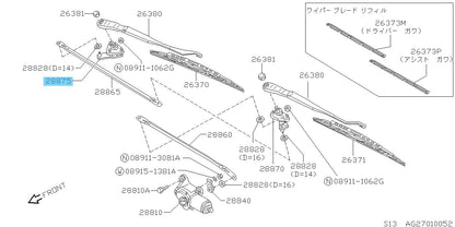 NISSAN SILVIA KPS13 PS13 Genuine Wiper No 2 Pivot Assy RH 28860-35F00 OEM RHD