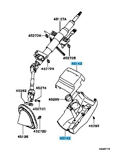 MITSUBISHI LANCER EVO 5 6 CP9A Genuine Upper & Lower Steering Column Cover set