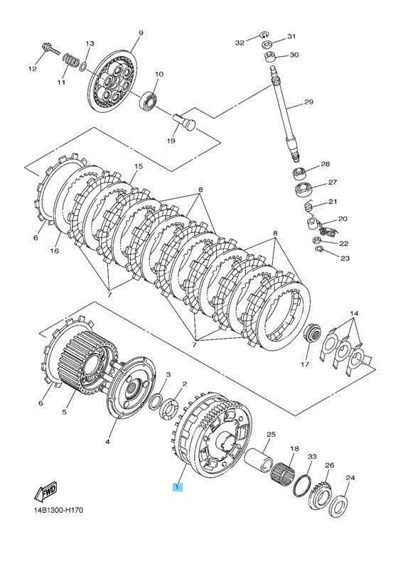 YAMAHA YZF-R1 09-10 12-14 Genuine Primary Driven Gear 14B-16150-20-00 OEM