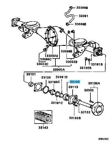 MITSUBISHI MONTERO K85W K86W 85-91 Genuine Rear Axle Shaft Bearing MB664447 OEM