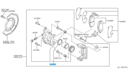 NISSAN 350Z Z33 03-08 INFINITI G35 Genuine Disc Brake Seal Kit 41120-12U25 OEM