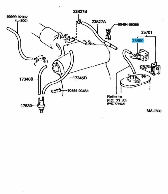 TOYOTA 4RUNNER VZN18# 00-02 Genuine Vacuum Switching Valve 25860-75230 OEM