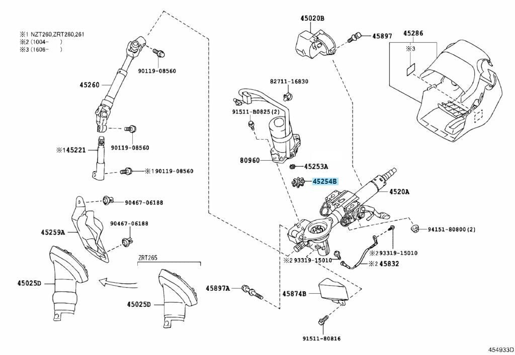 TOYOTA LEXUS Genuine Electric Power Steering Motor Shaft Damper 45254-28040 OEM