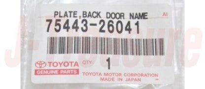 TOYOTA HIACE TRH200 Genuine Back Door Name Plate NO.3 75443-26041 OEM