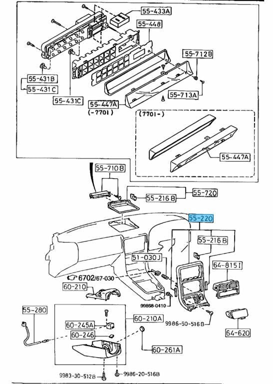 MAZDA SAVANNA RX-7 FC3S FC3C 86-88 Genuine Center Cover Trim FB01-55-210C OEM