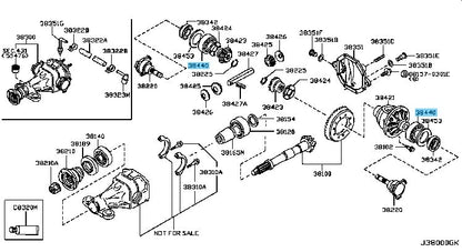 NISSAN 350Z Z33 03-09 Genuine Differential Side Bearing 38440-0C000 x2 Set OEM