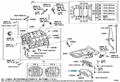 TOYOTA CELSIOR LEXUS LS430 UCF30 UCF31 Genuine Oil Pan Sub-Assy 12102-50120 OEM