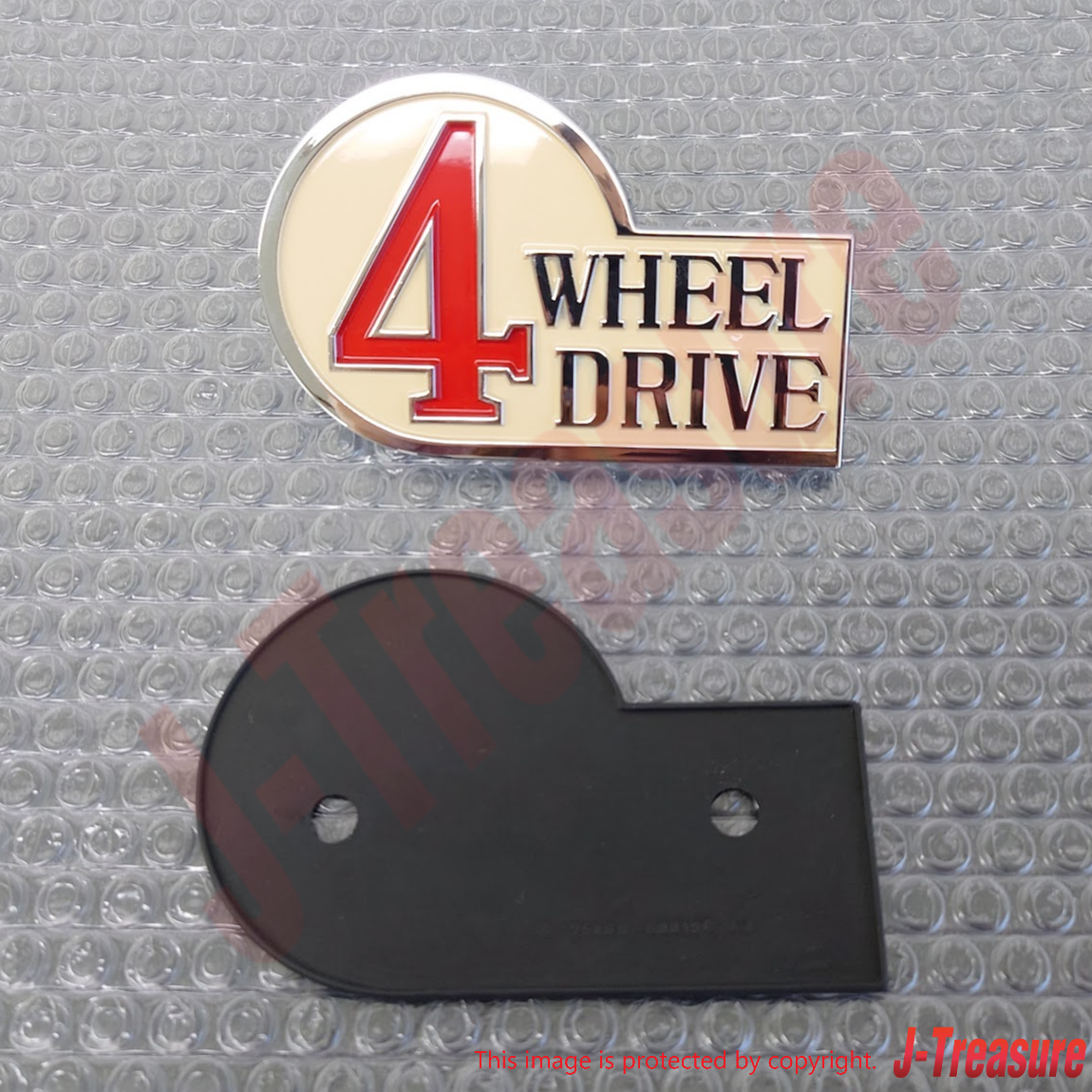 TOYOTA LAND CRUISER BJ40 FJ40 Genuine Rear "4WD" Emblem & Rear Plate Pad Set