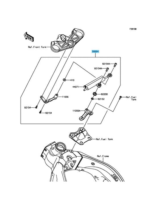 KAWASAKI NINJA ZX-6R ZX636 2013-2017 Genuine Steering Damper Kit 99994-0350 OEM