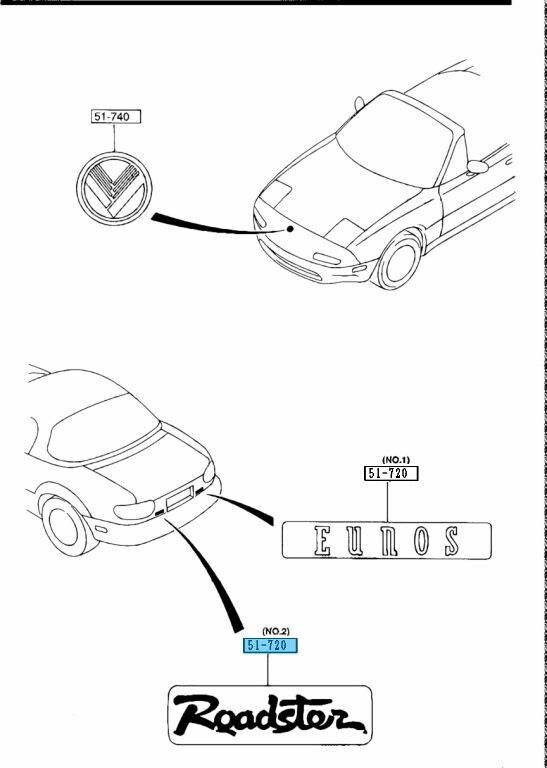 MAZDA MX-5 MIATA NA8C Genuine Rear Car Name Emblem "Roadster" N001-51-721B OEM