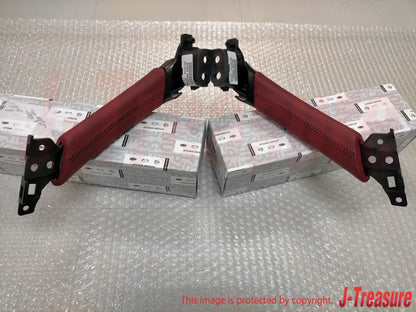 NISSAN R35 GT-R Black Edition Genuine Red Leather Door Pull Handle RH & LH Set