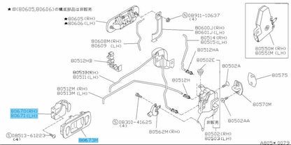 NISSAN SKYLINE R32 BNR32 GT-R HCR32 GTS Genuine Interior Door Handle Set OEM