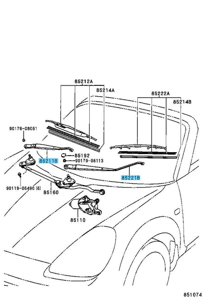 TOYOTA MR-S ZZW30 Genuine Front Wiper Arm Right & Left set RHD OEM