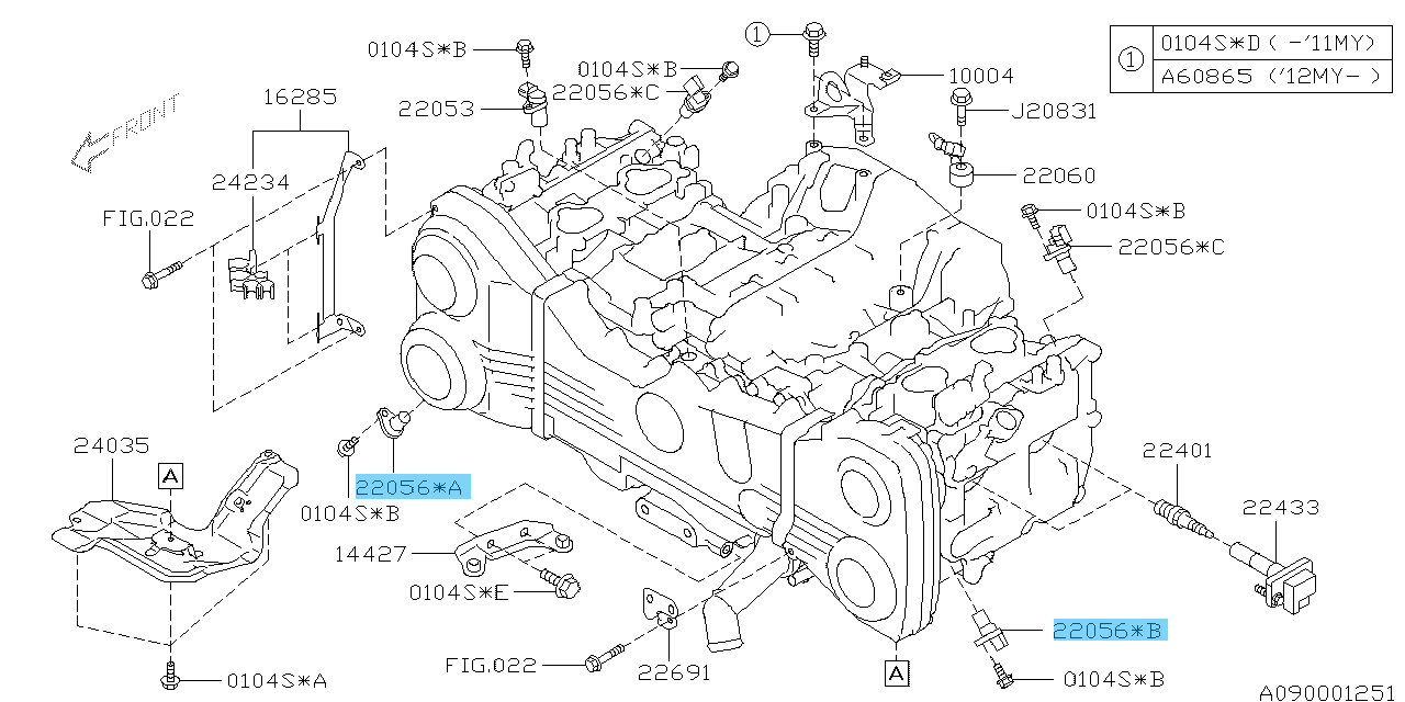 SUBARU WRX STI VAF 2015-2020 Genuine Camshaft Sensor Assy 22056AA200 x2 Set OEM