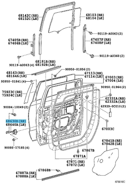 TOYOTA TUNDRA UPK51 2007-2021 Genuine Rear Door Check Assy RH 68630-0C050 OEM