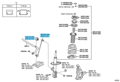 TOYOTA PRIUS ZVW35 10-15 Genuine Front Stabilizer link x2 & Bush RH LH set OEM