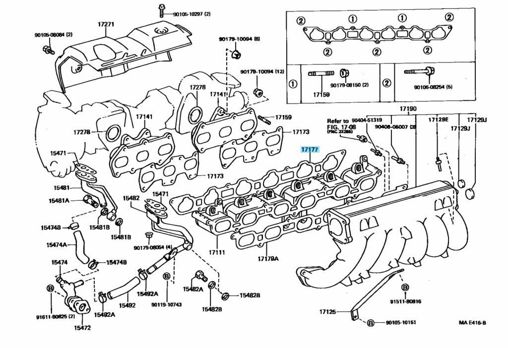 TOYOTA 1JZ-GTE 1JZGTE Genuine Intake Manifold To Head Gasket 17177-88400 OEM