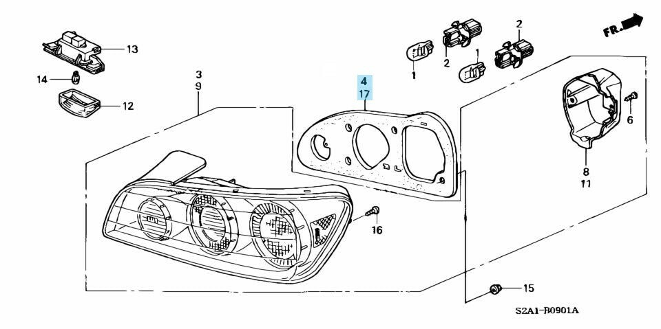 HONDA S2000 S2K AP1 AP2 2004-2009 Genuine Taillight Gaskets Right & Left Set OEM