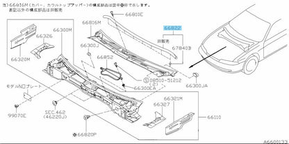 NISSAN 200SX 240SX SILVIA S14 S15 Genuine Cowl Top Sealing Rubber 6683065F00 OEM