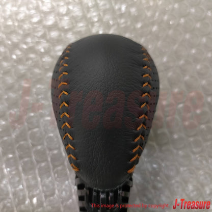HONDA FIT RS GE8 Genuine Automatic Auto CVT Leather Shift Knob Orange Stitch OEM