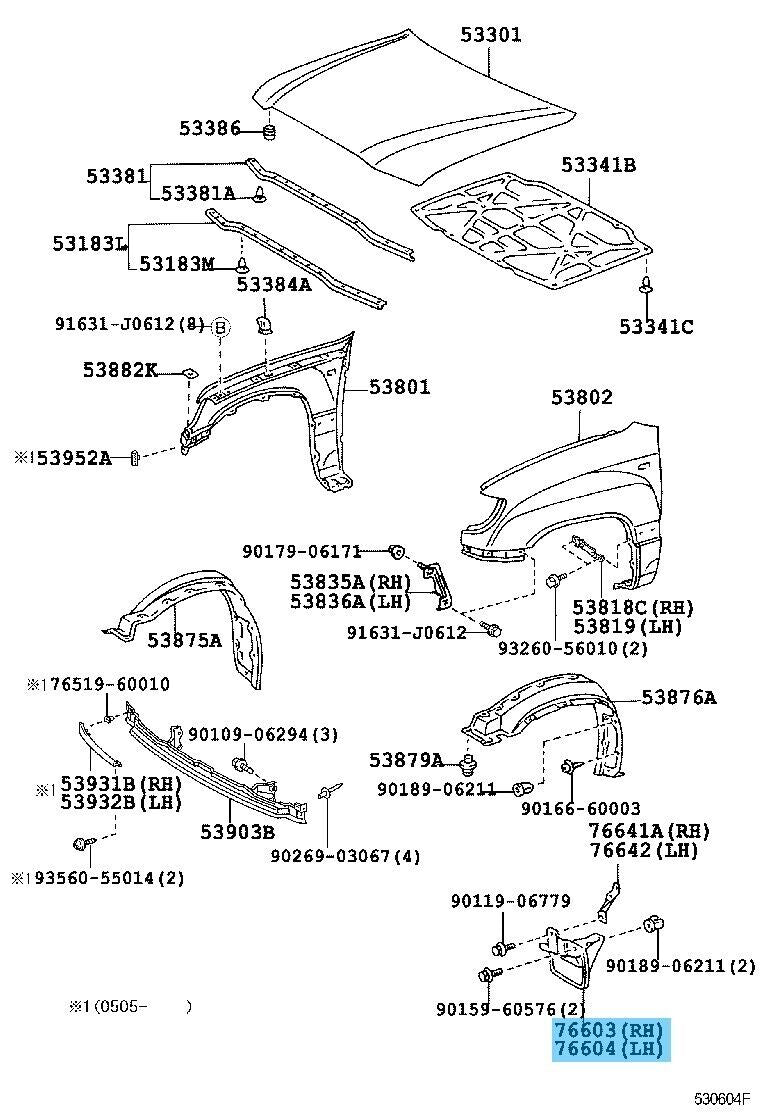 TOYOTA LAND CRUISER UZJ100 98-07 Genuine Front Fender Mudguard RH & LH Set OEM