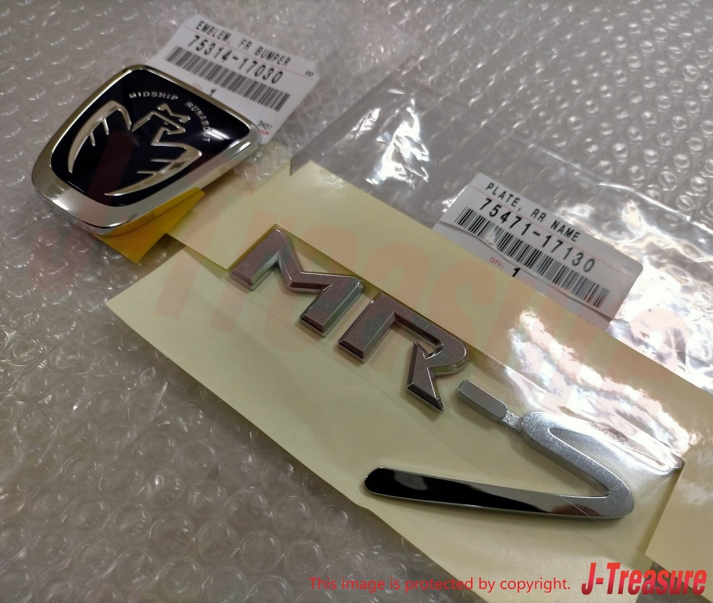TOYOTA MR2 Roadster Spyder ZZW30 Genuine Front Blue & Rear MR-S Emblem Set OEM