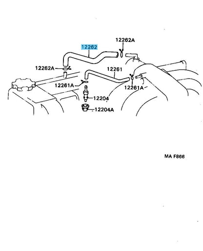 TOYOTA LAND CRUISER FZJ80 94-97 Genuine Ventilation Hose NO.2 12262-66021 OEM