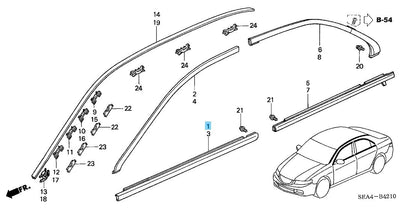 HONDA ACURA TSX CL9 '04-07 Genuine Front Door Molding RH 72410-SEA-013 OEM