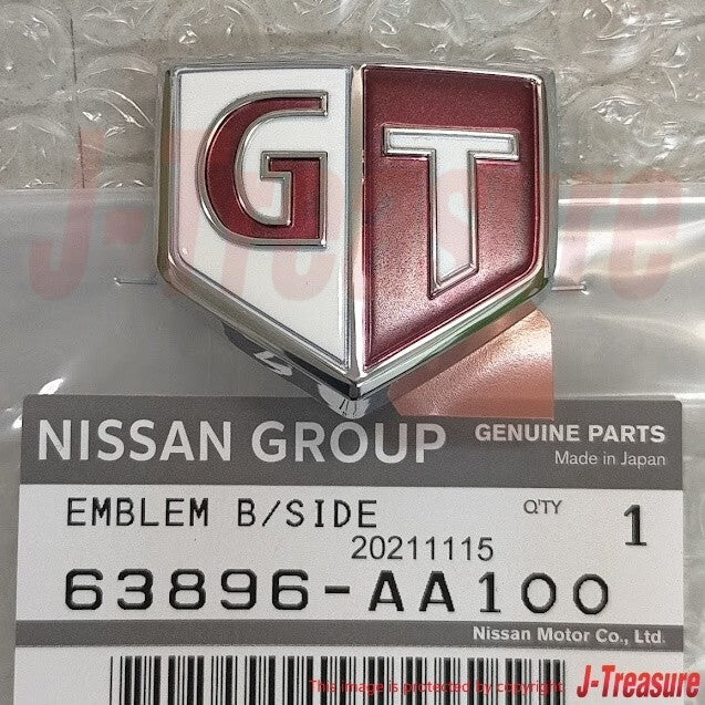 NISSAN SKYLINE R34 ER34 99-02 Genuine Front Side "GT" Emblem Badge Pair 2pcs OEM